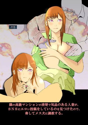 [Takasugi Roki] Tonari no Koukyuu Mansion no Seiso de Kihin no Aru Hitozuma ga, SNS ni Eroi Toukou wo Shiteiru no wo Mitsuketa no de, Odoshite Mesuinu ni Choukyousuru. cover