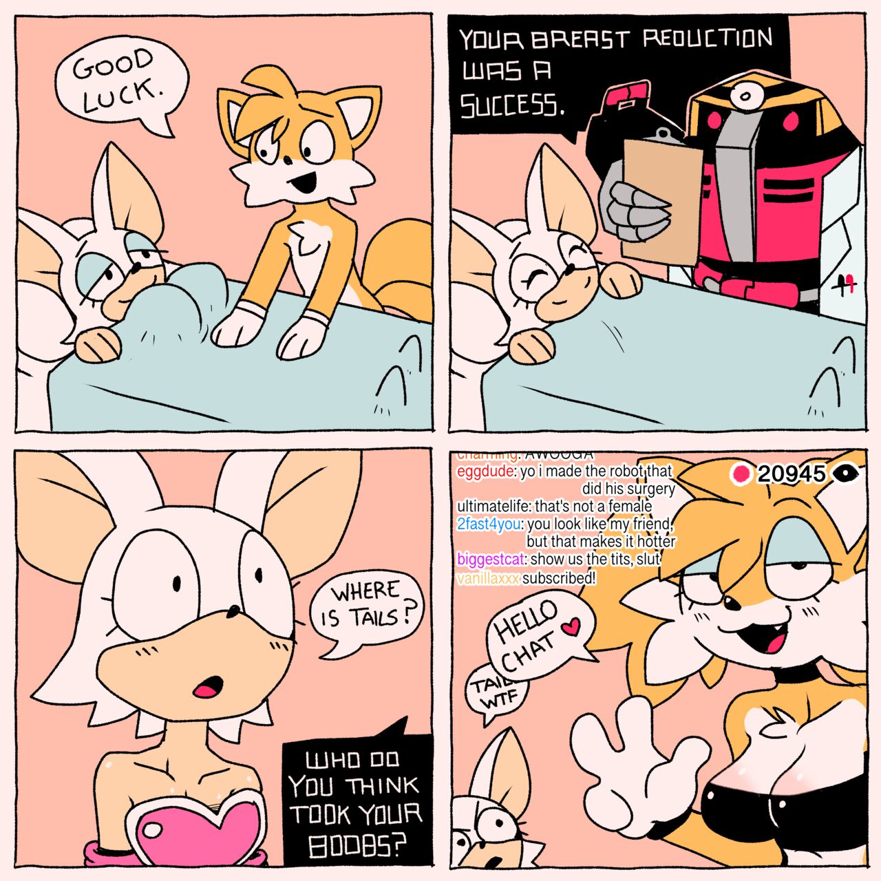 Tails' Spectacular Boob Heist! page 1 full