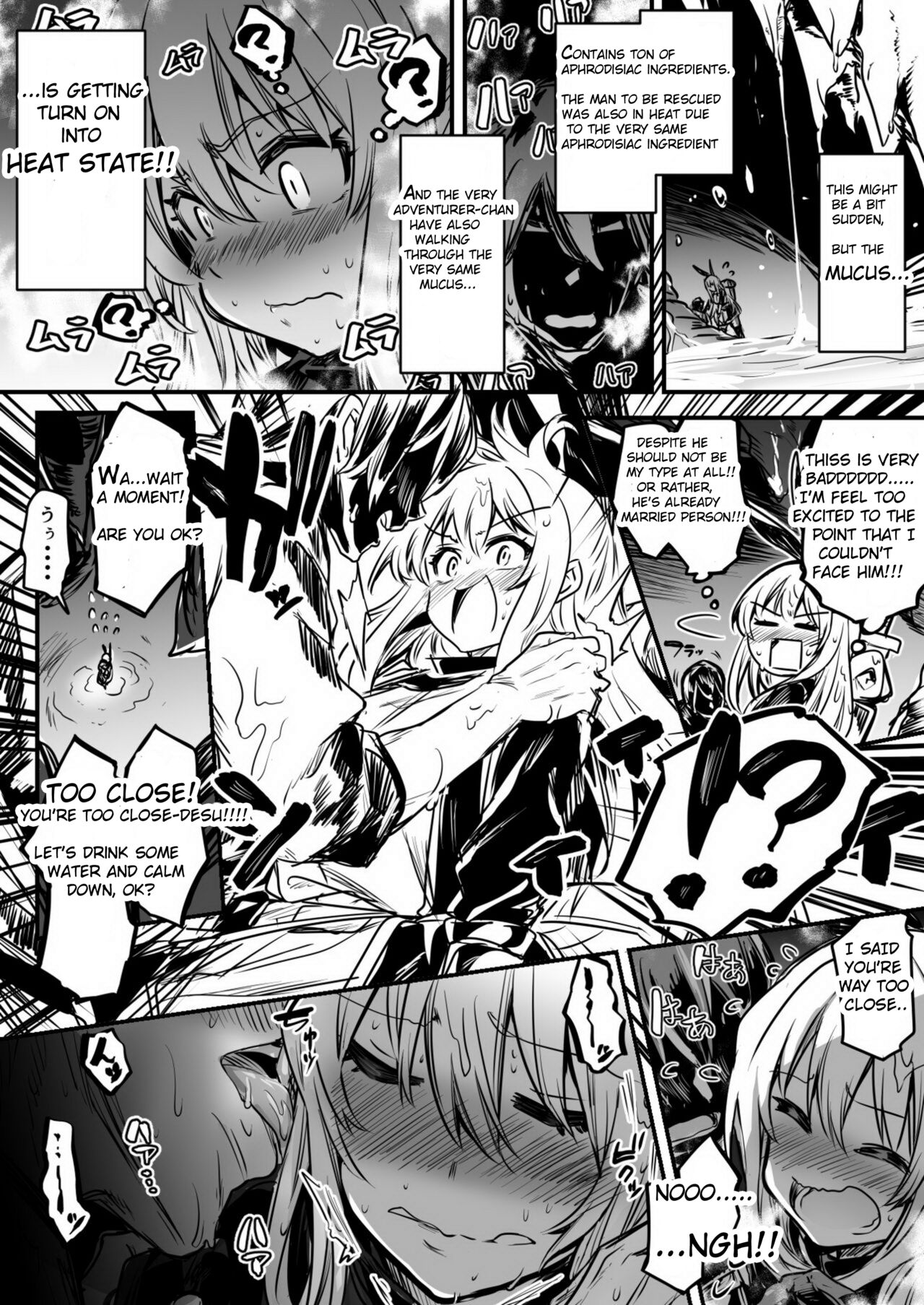 Adventure-chan who got in heat while rescue a man on request in the dark pit mucus swamp page 2 full