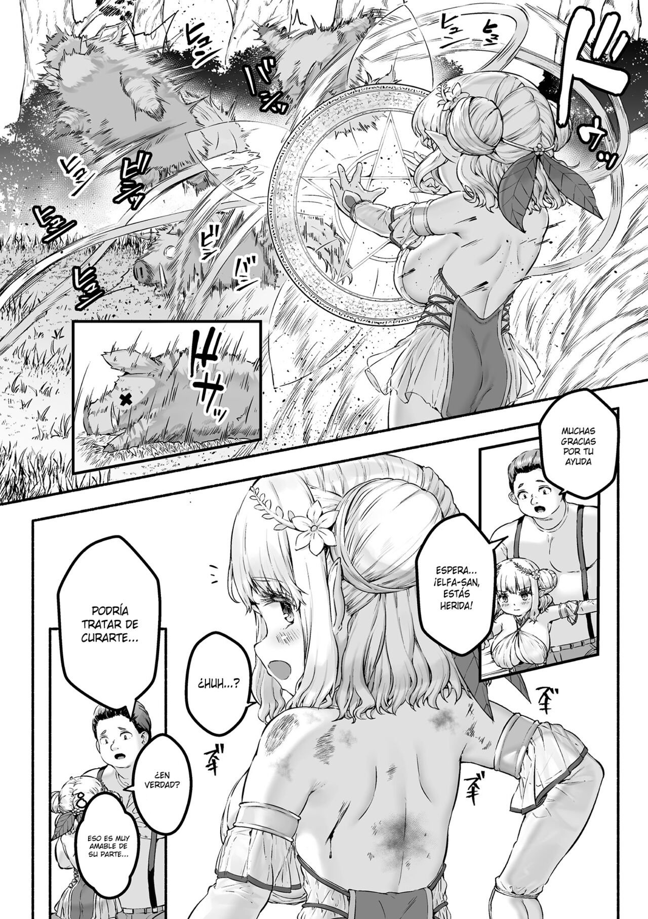 Chitchai x Dekkai x Fantasy ~Iyashi no Elf to Yowayowa Maou o Haberasete~ Ch. 1 | Pequeña x Grande x Fantasia ~Deja que la sanadora elfa y la reina demonio te sirvan~ Ch.1 page 8 full