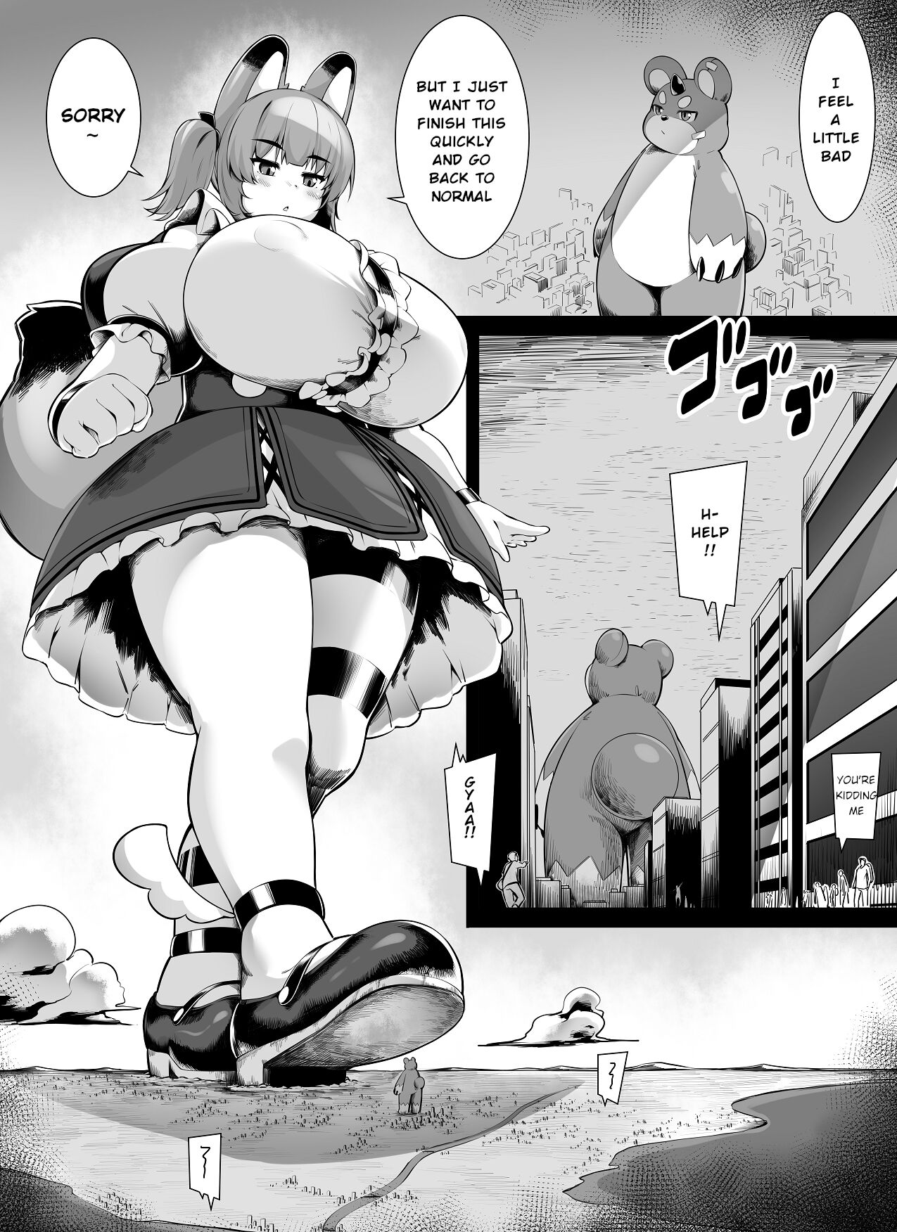 Bakunyuu Kitsune Mimi Mahou Shoujo wa Kyodaika shika Dekimasen! | Big breasted fox eared magical girl can only be huge! page 11 full