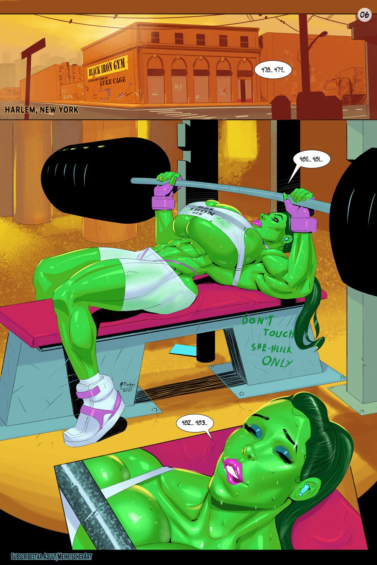 She-Hulk pumping iron page 1 full