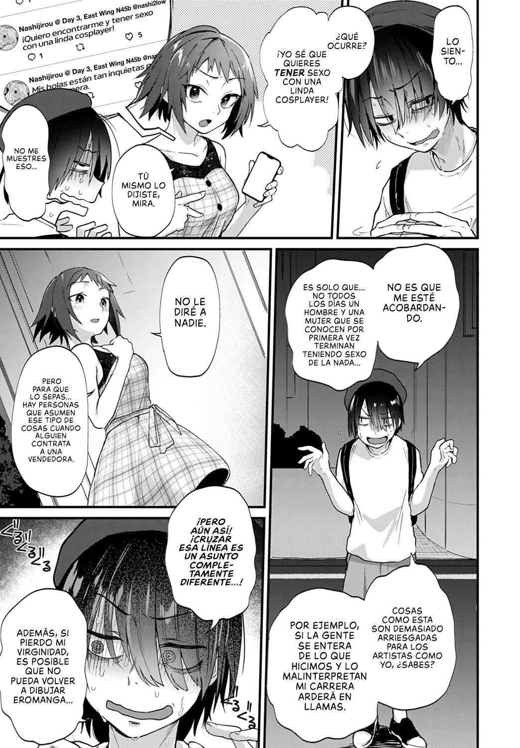 Doujin Sakka wa Cosplay Ecchi no Yume o Miru ka? | ¿Los Artistas de Doujinshi Soñaran con tener Sexo con Cosplayers? Cap 1-4 + Extra page 7 full