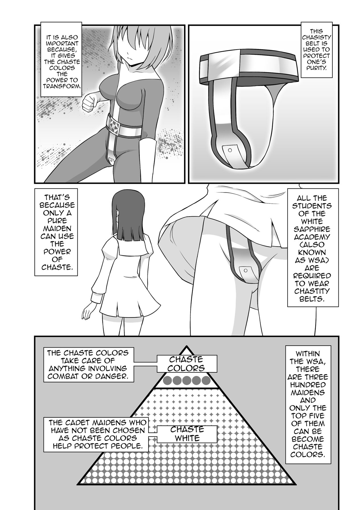 Teisou Sentai Virginal Colors Ch.1 | Chastity Sentai Chaste Colors Ch.1 page 11 full