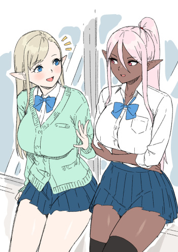 [Kaba] Konna Ero Manga Attara Yomitai na "Elf JK to Dark Elf JK Hen" cover