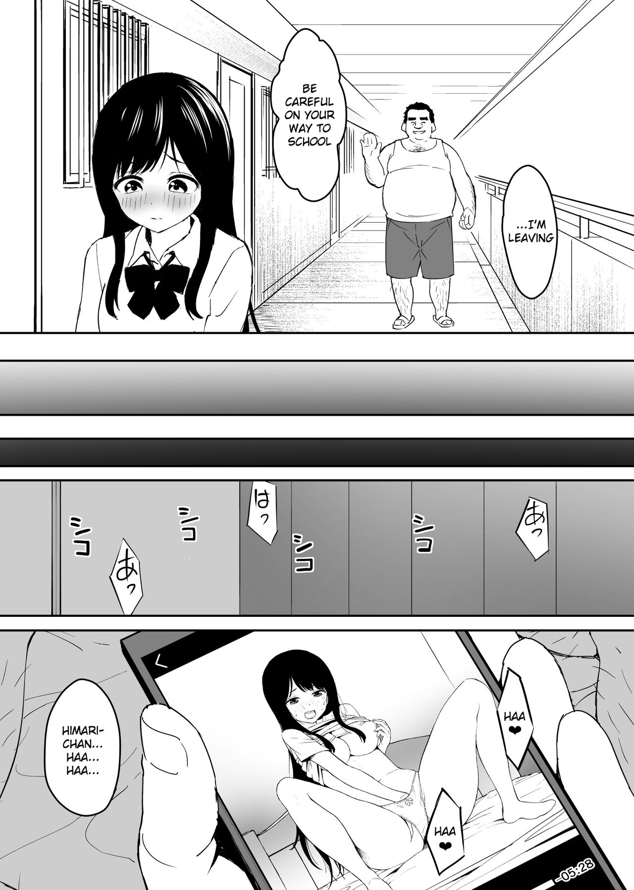 A disgusting unemployed old man  was pleased when he irresponsibly creampied a beautiful JK girl's virgin pussy. page 9 full