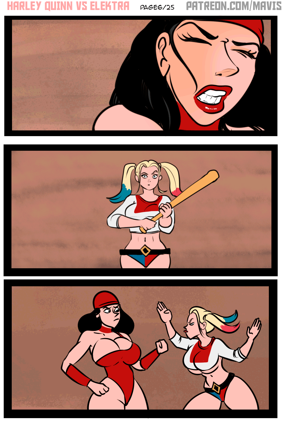 Battle of Supes: Elektra vs Harley Quinn page 6 full