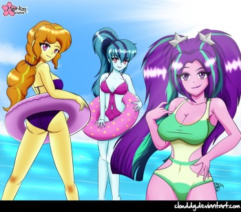 [CloudDG] The Dazzlings Beach Collection (My little Pony: Equestria Girls) cover