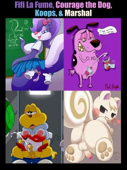 Courage the Cowardly Dog's Porn Pics on Fifi La Fume, Courage the Dog, Koops, and Marshal ♂️♀️⚧️ 💋🧤🏰🔞