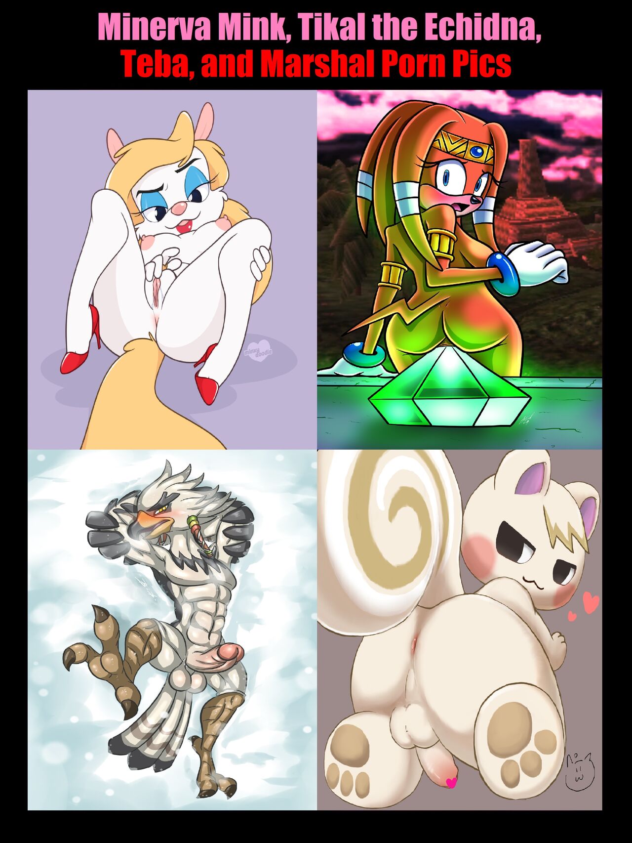 Minerva Mink, Tikal the Echidna, Teba, and Marshal Porn Pics page 1 full