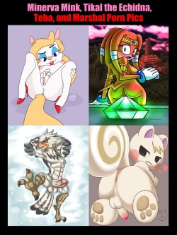 Minerva Mink, Tikal the Echidna, Teba, and Marshal Porn Pics