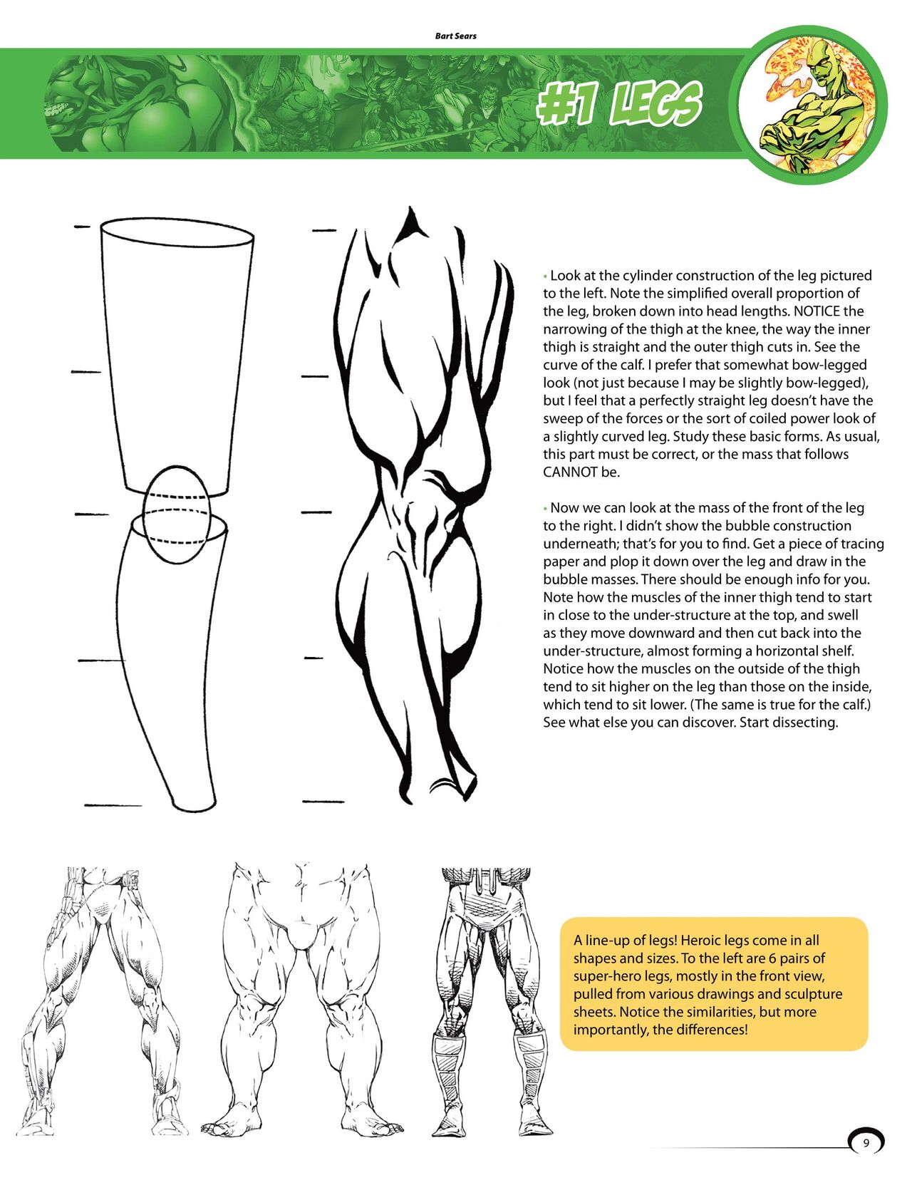 Drawing Powerful Heroes 2 by Bart Sears page 9 full