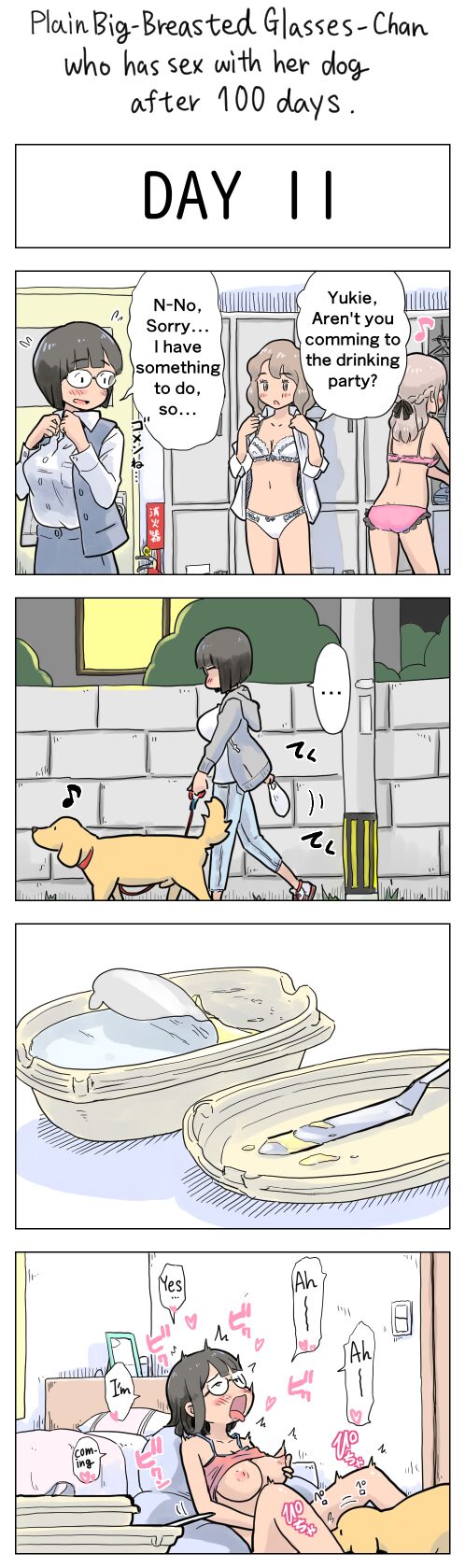 Plain Big-Breasted Glasses-Chan who has sex with her dog after 100 days page 11 full
