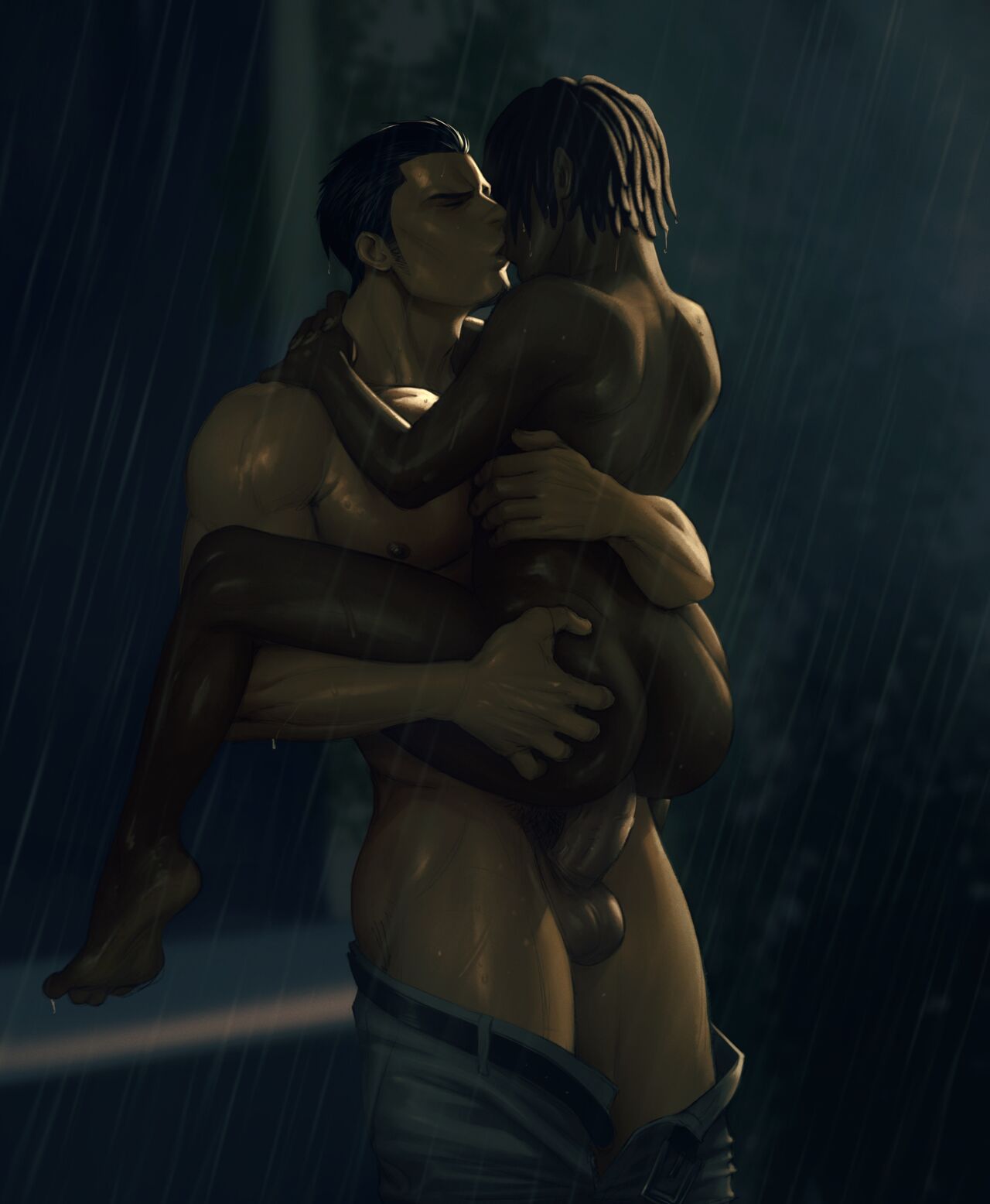 Kiryu Kazuma fuckin' u in the rain 😳 page 1 full