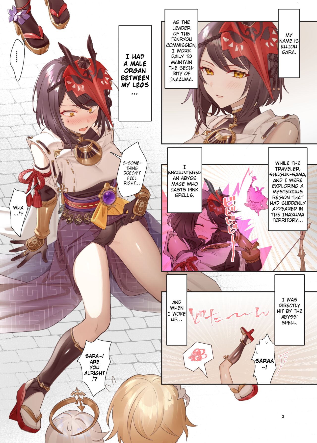 Futanari Sara-chan Muchu Ecchi de Datsu-doutei. | Futanari Sara-Chan, Losing My Virginity in Ecstasy. page 3 full