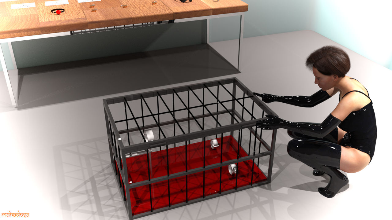 Secure Storage latex slave selfbondage in cage page 4 full
