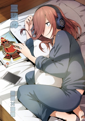 (C97) [Bad Mushrooms (Chicke III, 4why)] Miku no Mousou x Mousou | Miku's Delusion x Delusion (Gotoubun no Hanayome) [English] [SPDSD] [Black Grimoires] [Colorized] [Decensored] cover