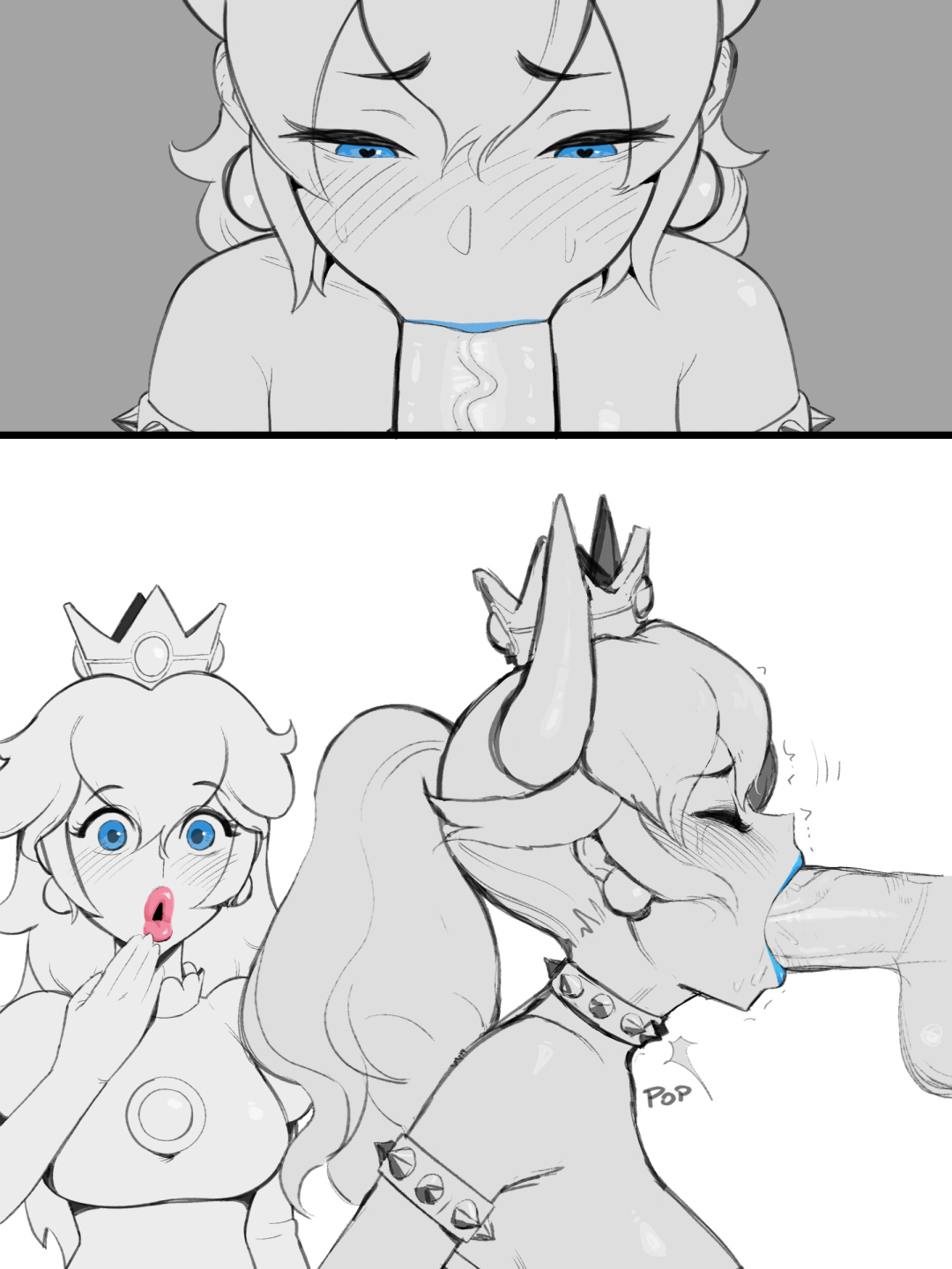 Peach and Bowsette's Blowjob Competition page 3 full