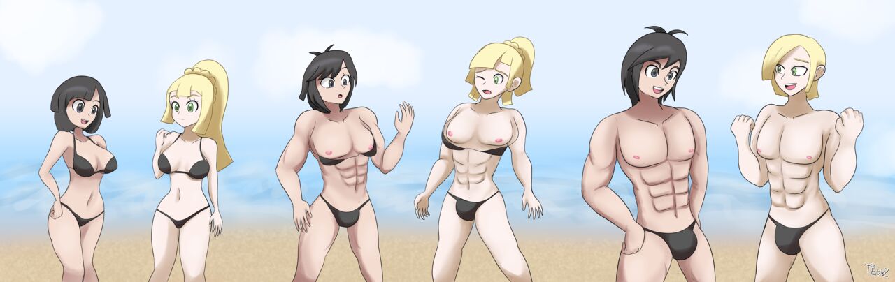 Selene, Lillie, Gloria & Marnie on the Magical beach page 3 full