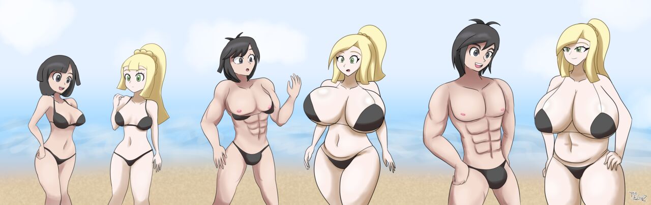 Selene, Lillie, Gloria & Marnie on the Magical beach page 5 full