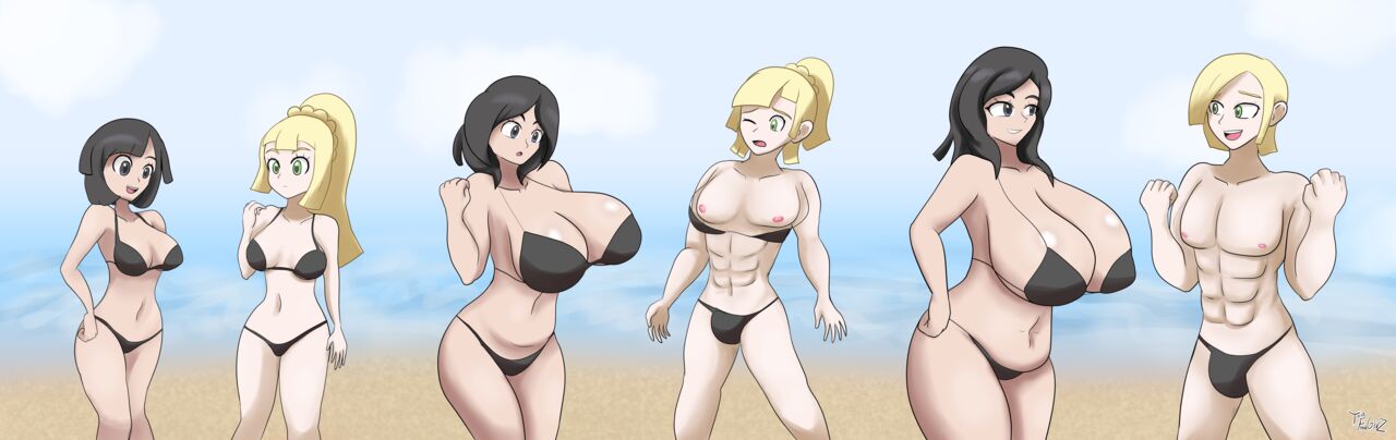 Selene, Lillie, Gloria & Marnie on the Magical beach page 7 full