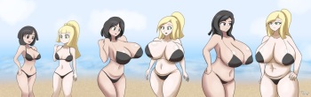 Selene, Lillie, Gloria & Marnie on the Magical beach (AP & FTM) cover