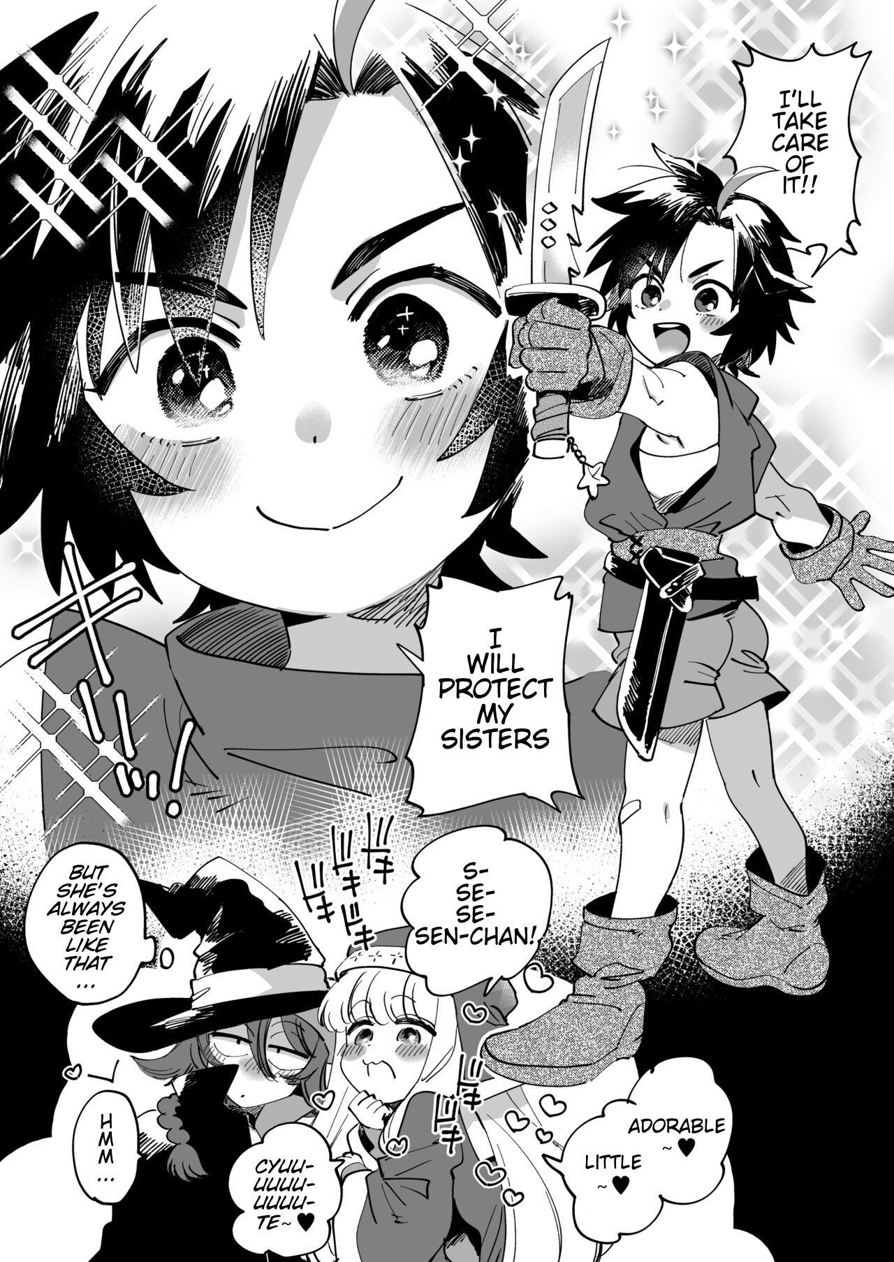 Senri-chan playing with the Priest and Wizard page 1 full