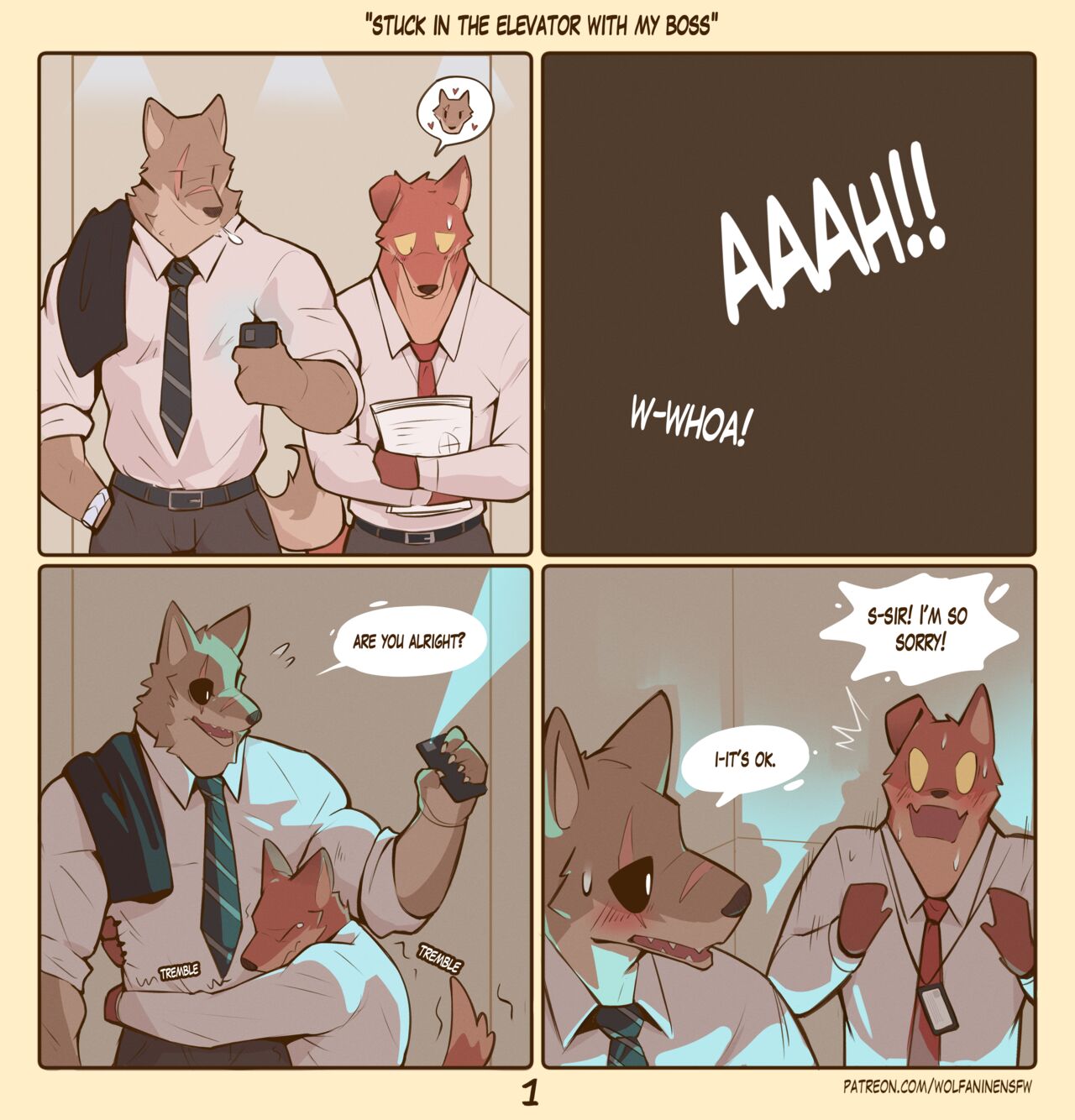 Stuck in the Elevator with My Boss page 1 full