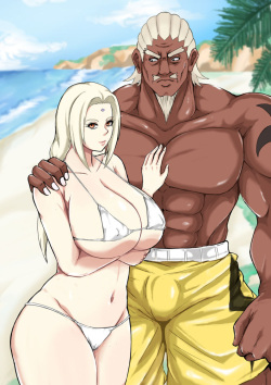 Tsunade & Raikage at the Beach