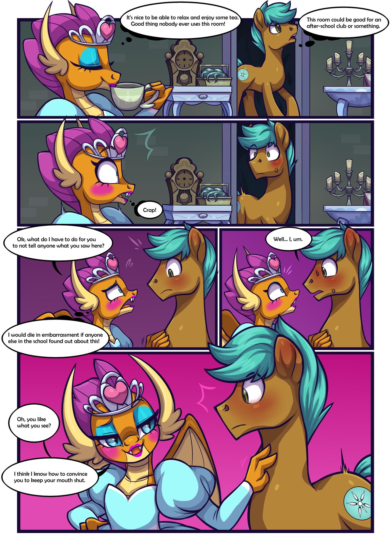 Mathfailure1212's OC x Smolder Comic page 1 full