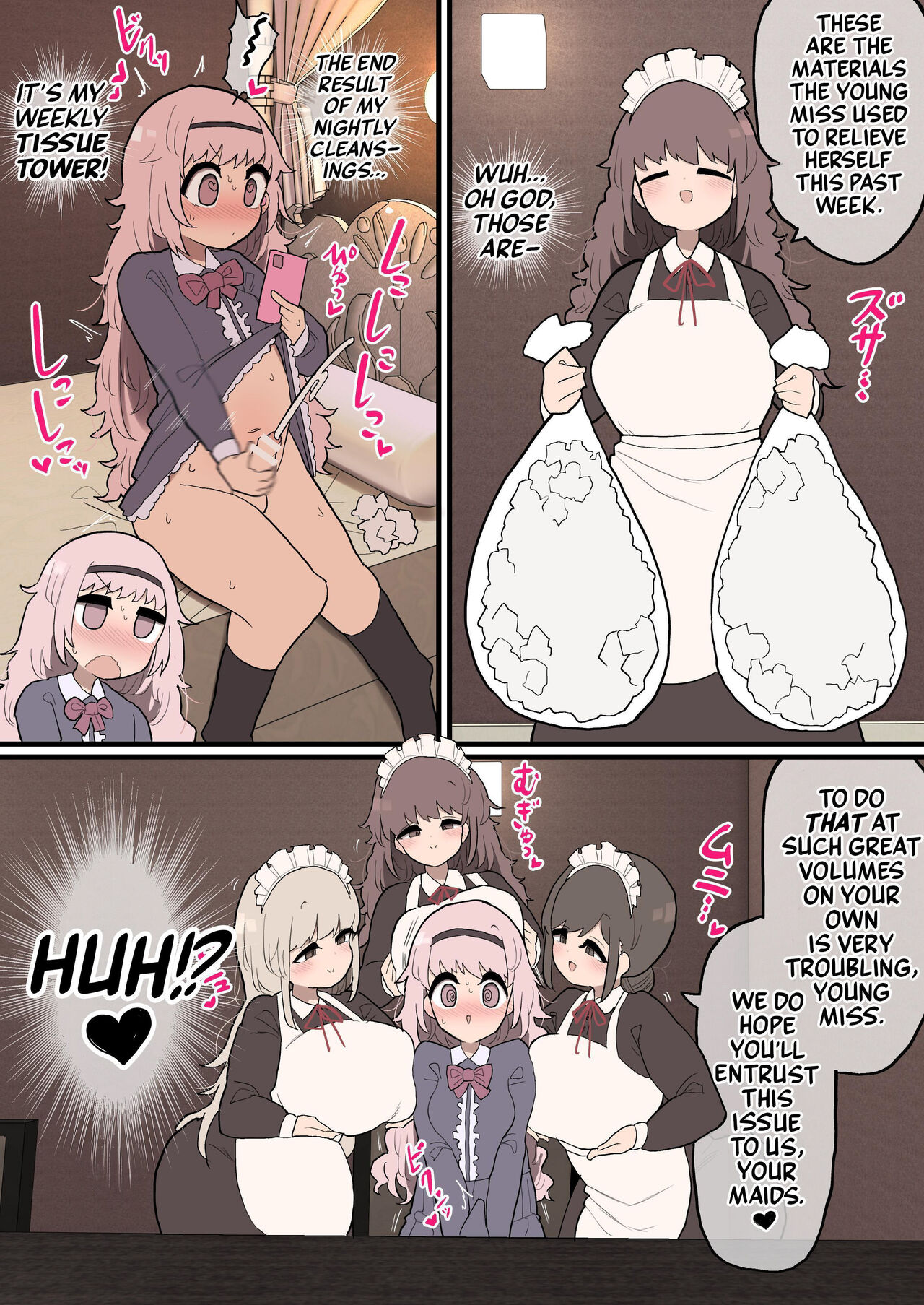 Futanari Ojousama-chan ~Senzoku Maid-san ni Shasei no Otetsudai o Shite Moraimasu!~ | Futanari Mistress Has Her Maids On Nut Busting Duty!~ page 3 full