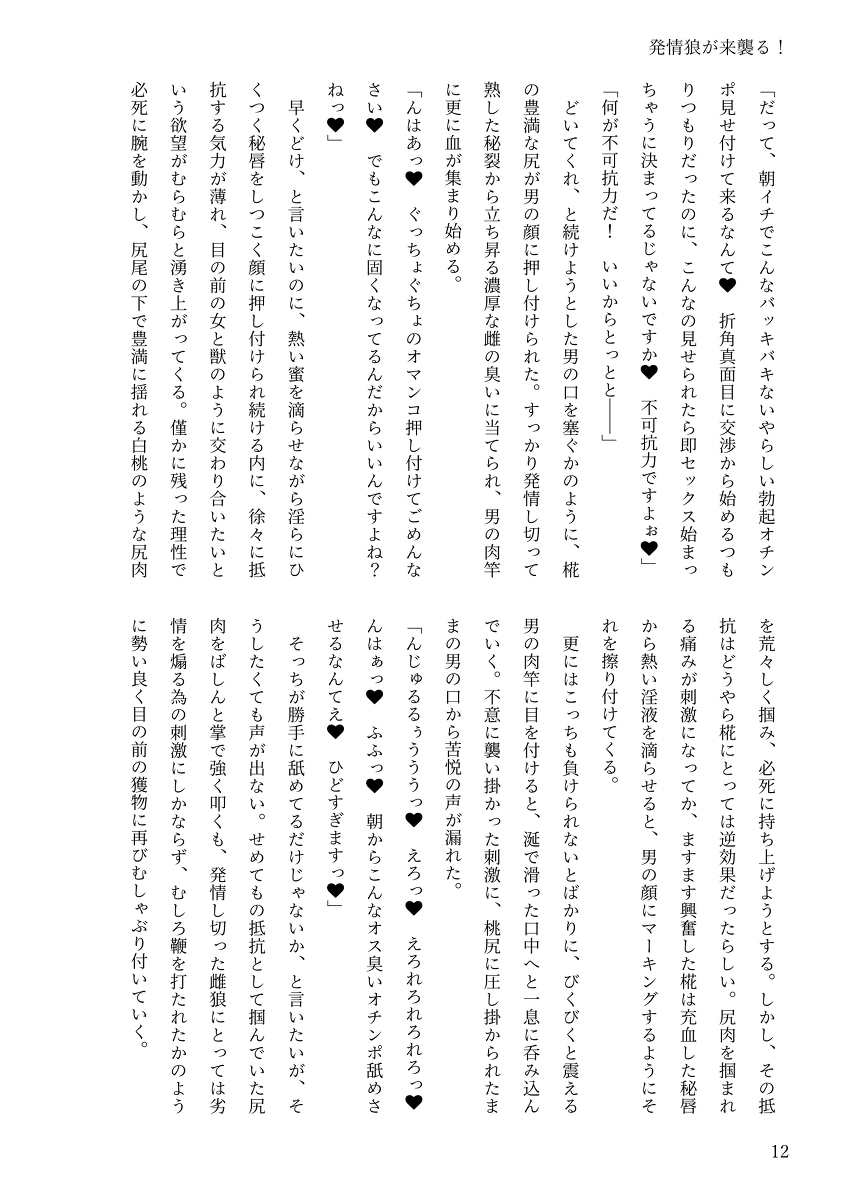 【例大祭20新刊】東方R-18小説本「発情狼が来襲る！」 page 11 full