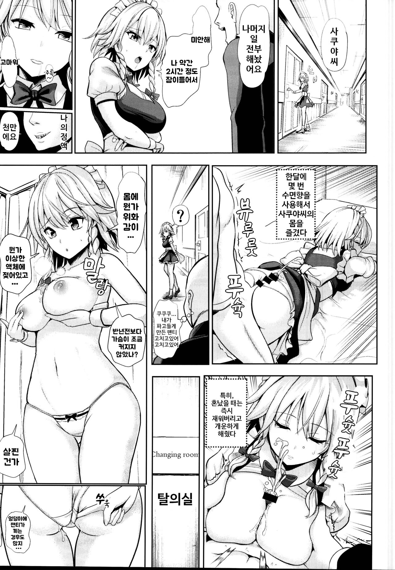 Touhou Suikan 5 Shitsuji ni Nemurasareta Izayoi Sakuya-san | 동방면간 5 집사에게 재워진 이자요이 사쿠야 씨 page 10 full