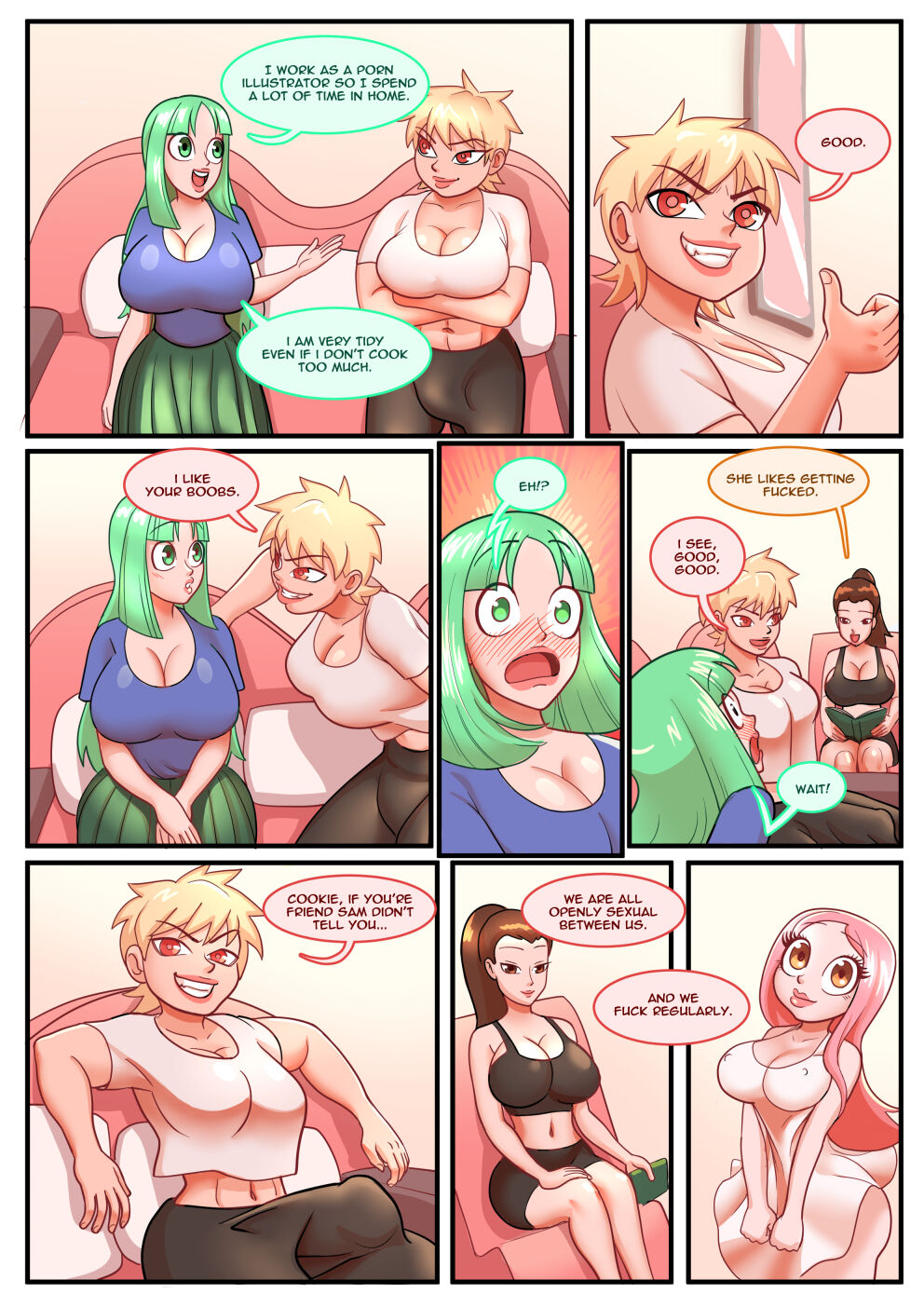 Four Futanari Friends Fucking in the Flat page 2 full