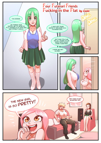 Four Futanari Friends Fucking in the Flat cover
