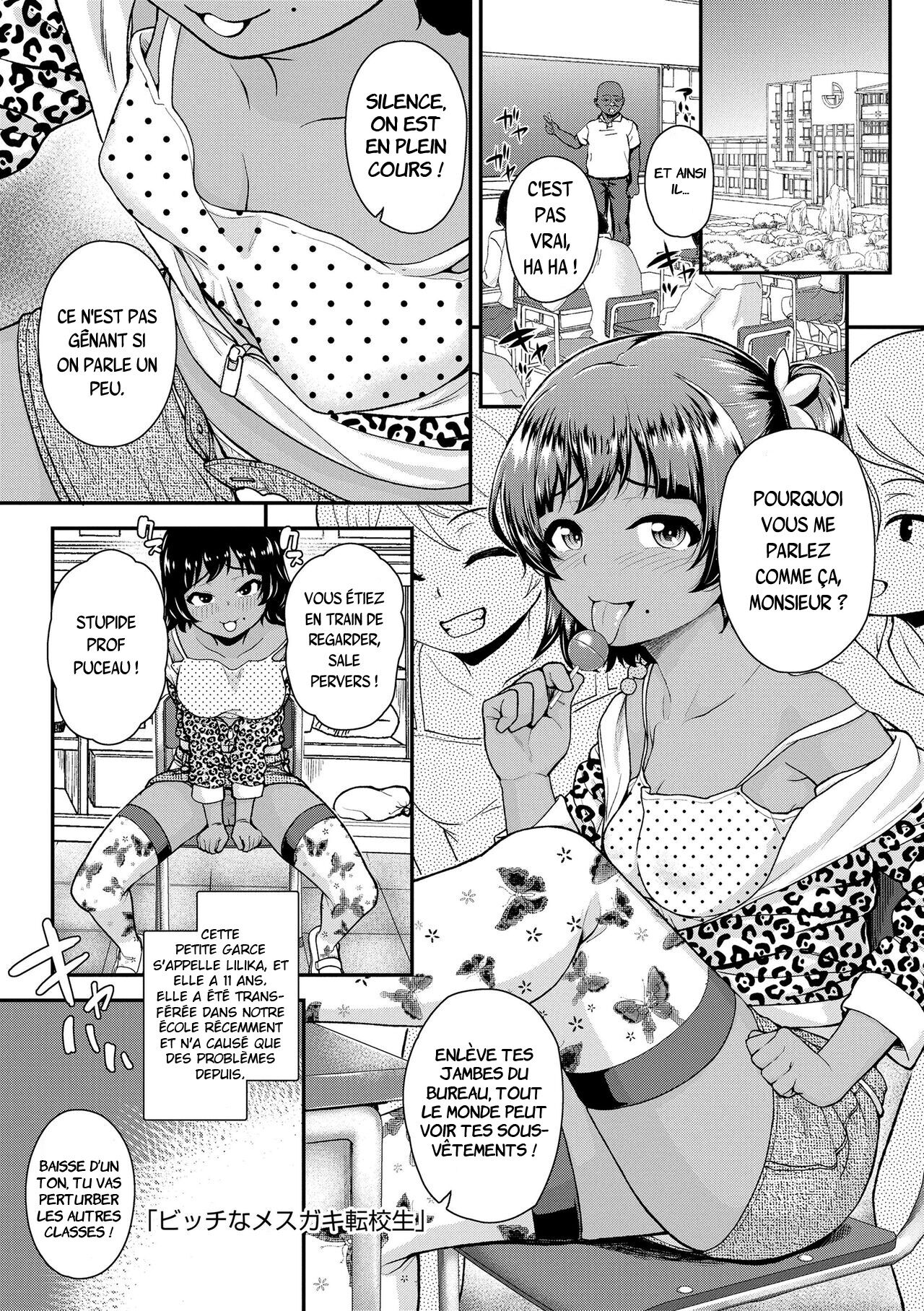 Bicchi na Mesugaki Tenkousei | Notre nouvelle élève transférée est une sale petite salope! page 1 full