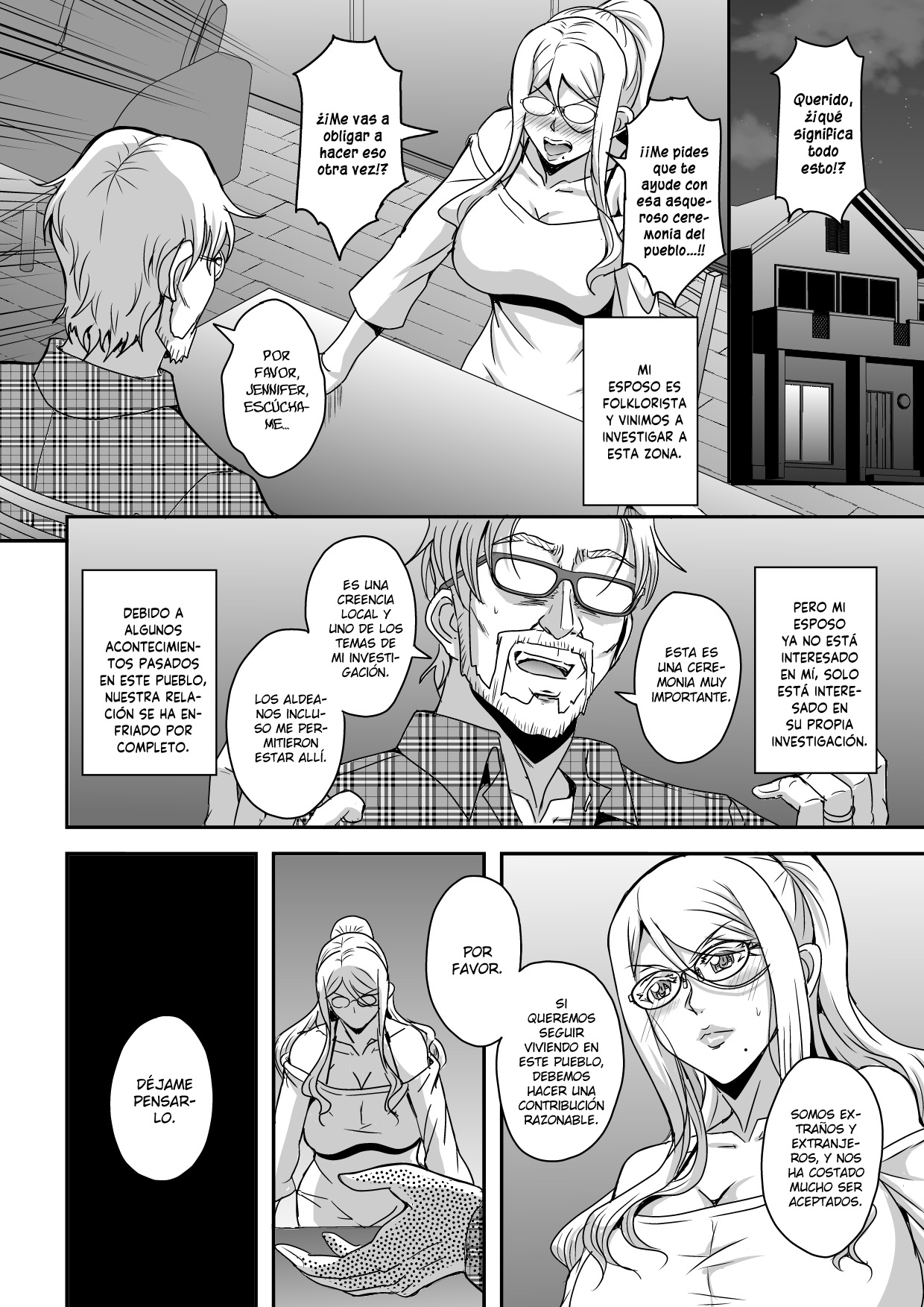Bakunyuu Hitozuma Kinpatsu Gaikokujin Jokyoushi ga Mura no Inshuu de Kasshoku Shota no Fudeoroshi o Suru Hanashi page 5 full