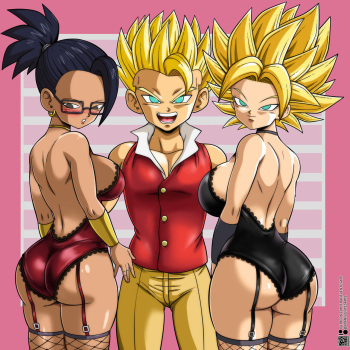 [Fran Fuentes] Cabba x Caulifla x Kale Dominant BDSM (Dragon Ball Super) cover