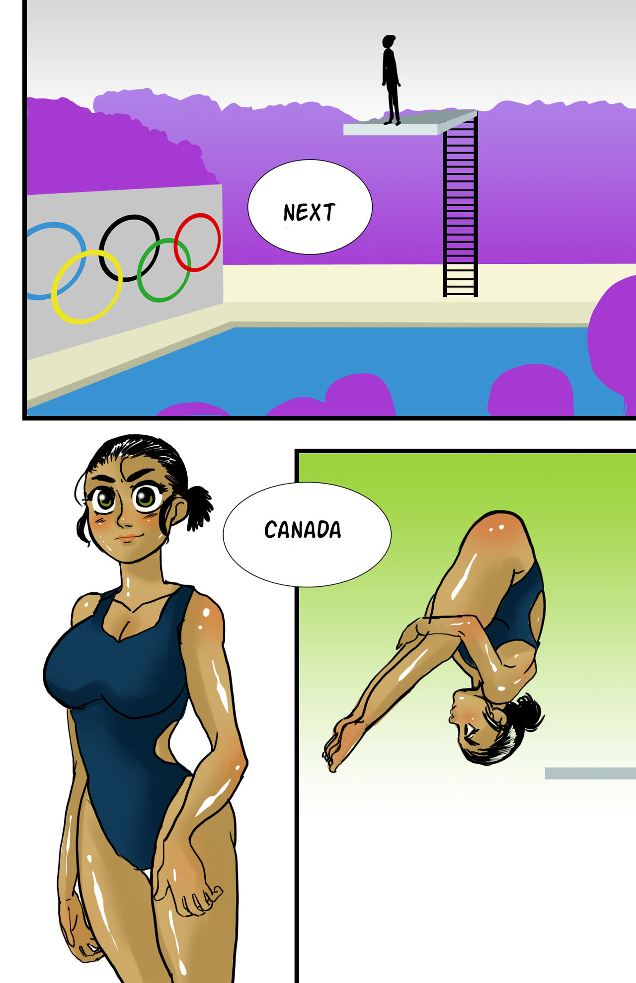 The Naked Peaches Comic: High Dive page 1 full