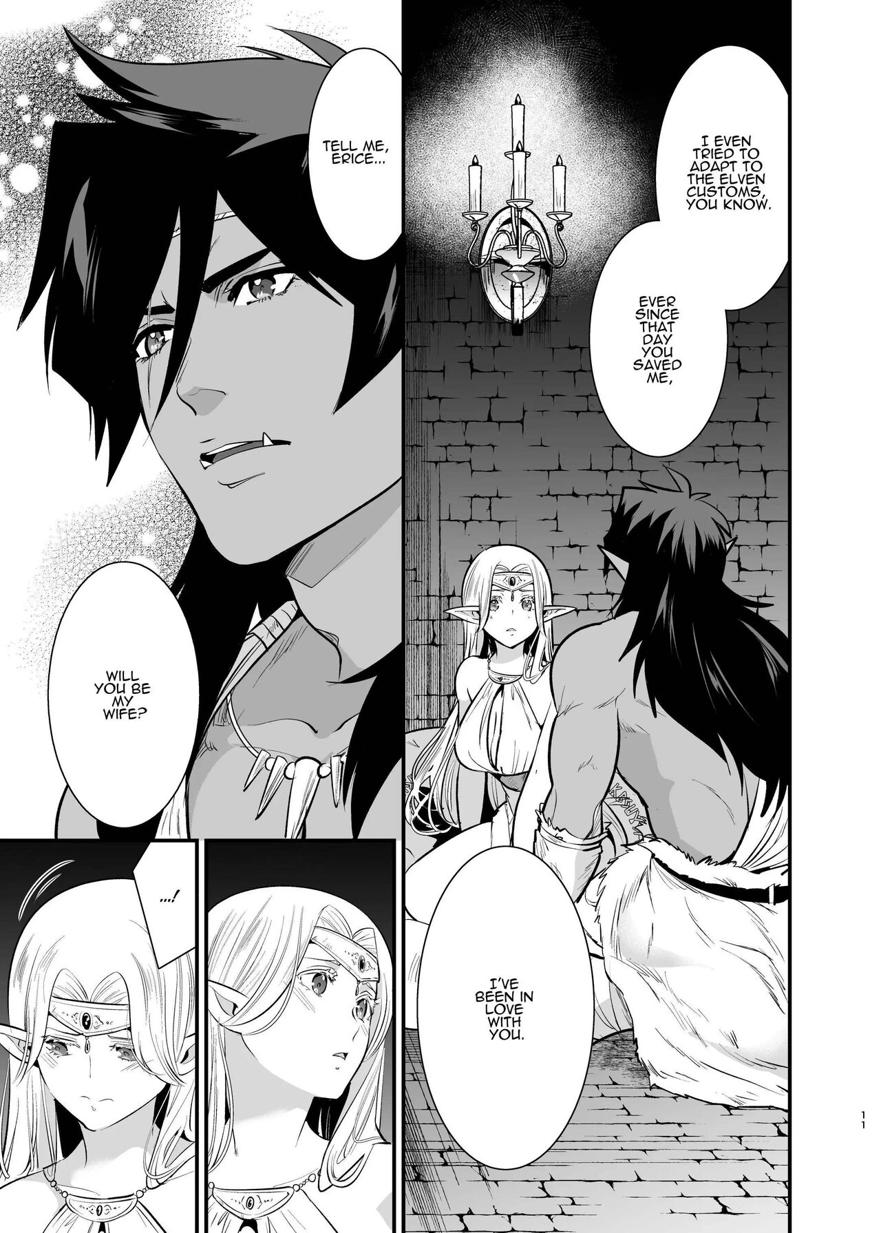Orc no Hanayome ~Saraware Elf wa Kairaku ni Ochiru~ | Orc Bride ~Abducted Elf Corrupted by Pleasure~ page 9 full